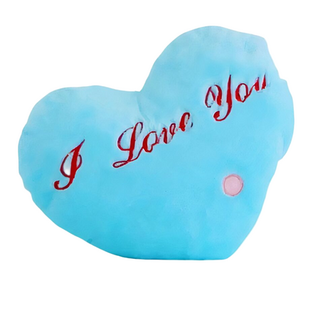Peluche oreiller bleu I Love You