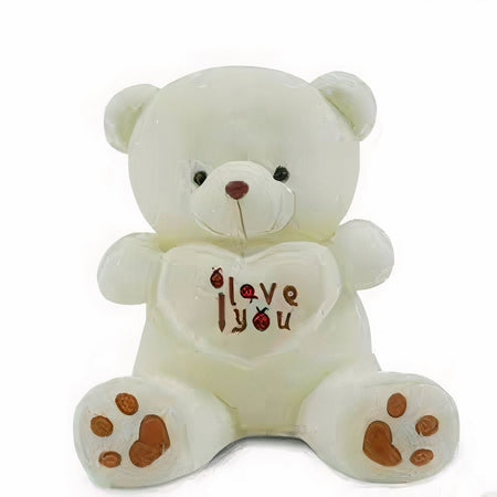 Peluche ours blanc I Love You