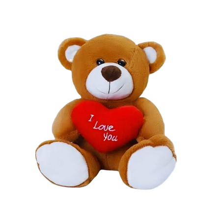 Peluche ours brun amour