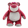Giant pink Lotso plush bear from Toy Story with a white belly.