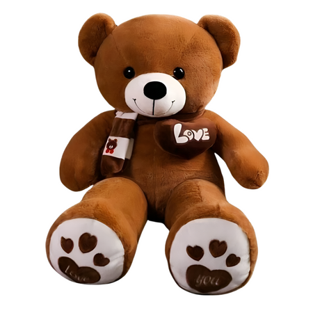 Peluche ours marron pleine d'amour