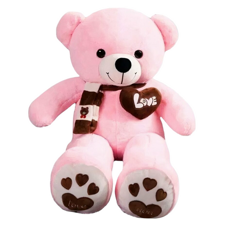 Peluche ours rose pleine d'amour