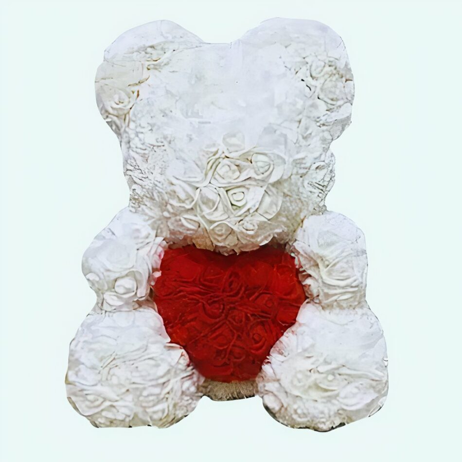 Peluche ours roses blanches coffret collector