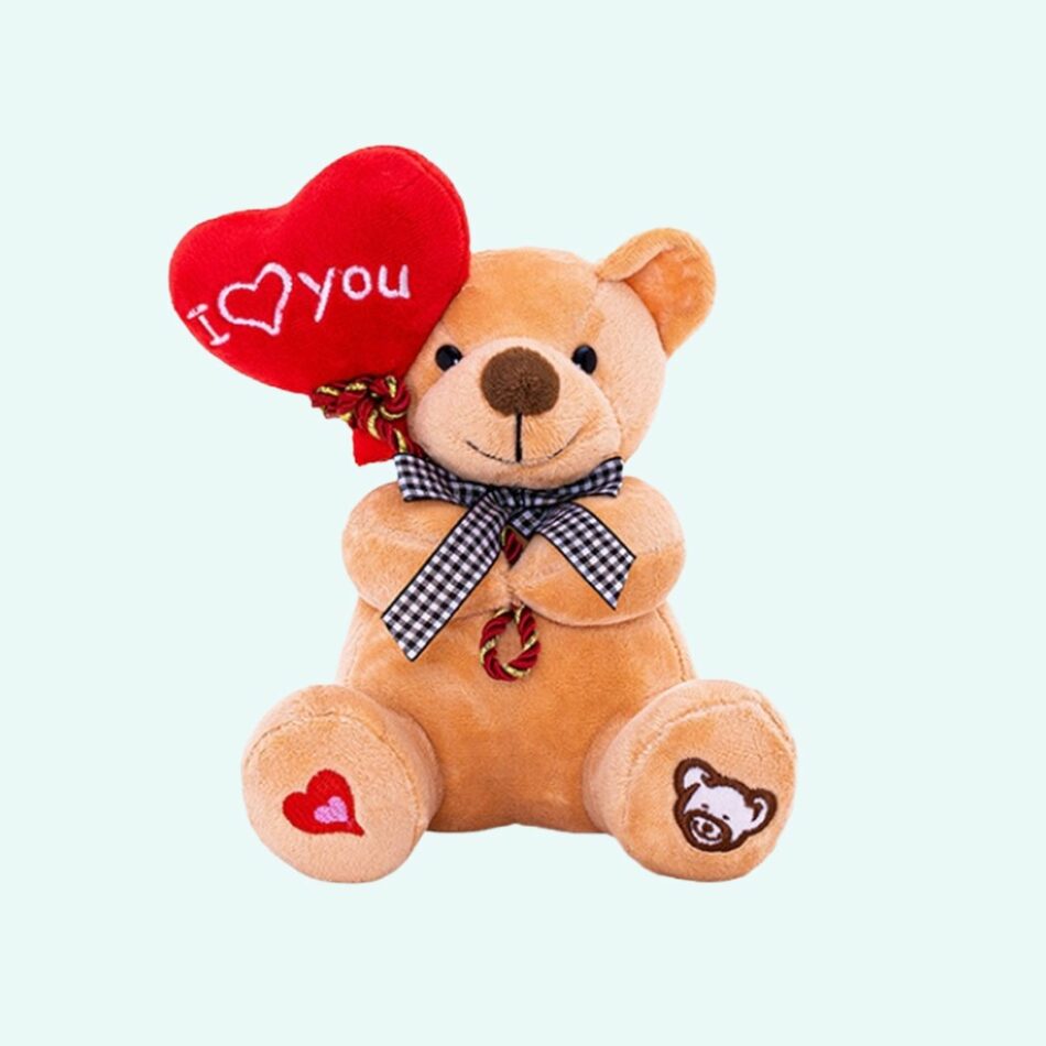 Peluche ourson ballon I Love You 15 cm Naissance Douce Cadeau Enfant