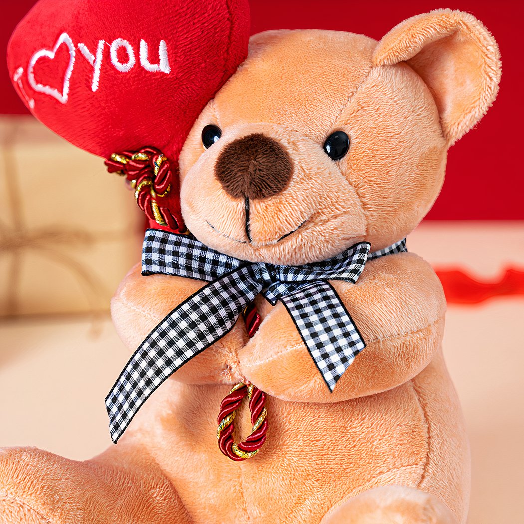 Peluche ourson ballon I Love You 15 cm Naissance Douce Cadeau Enfant