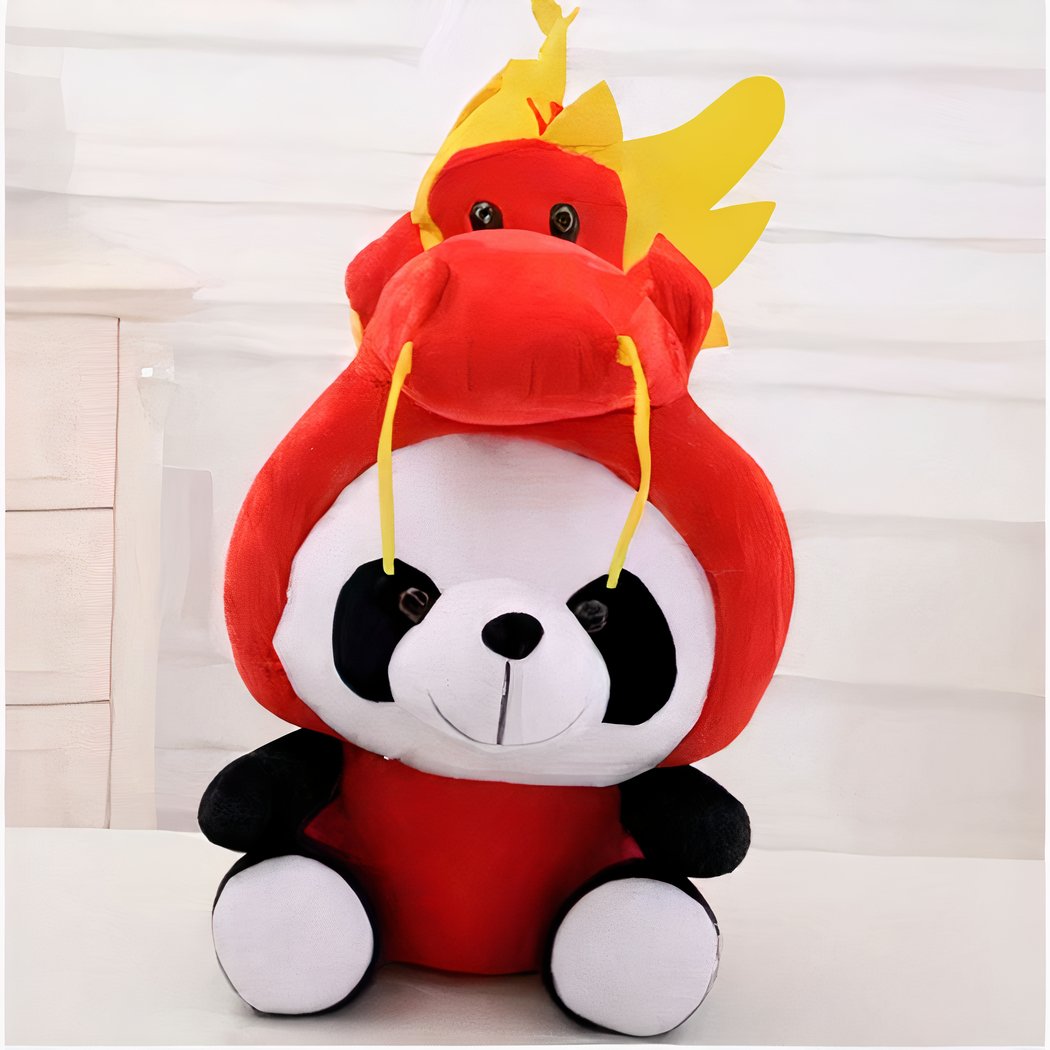 Peluche panda déguisé en dragon