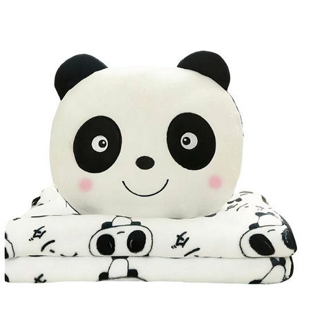 Peluche panda joyeux avec couverture