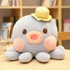 Peluche pieuvre Kawaii bleue