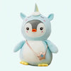 Peluche pingouin déguisé licorne bleue