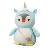 Peluche pingouin déguisé licorne bleue