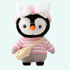 Peluche pingouin pull rose