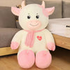 Peluche vache géante blanche rose