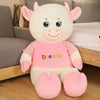 Peluche vache géante tenue rose