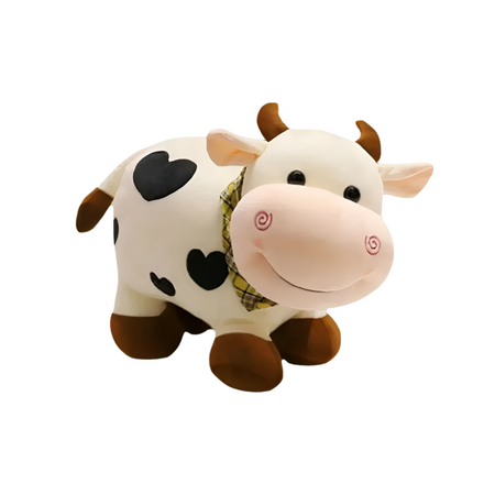 Peluche vache à motif coeur