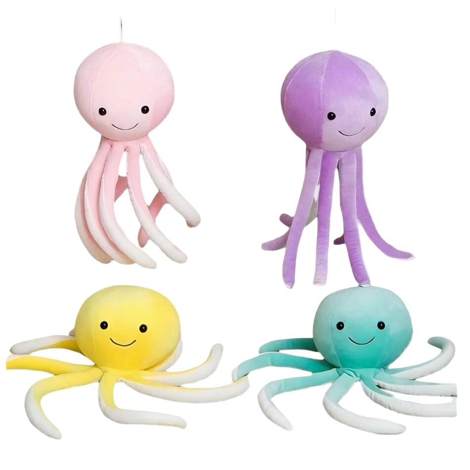 Poulpe mignon en peluche jaune