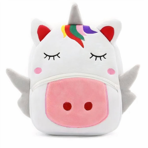 Sac à dos en peluche licorne blanche