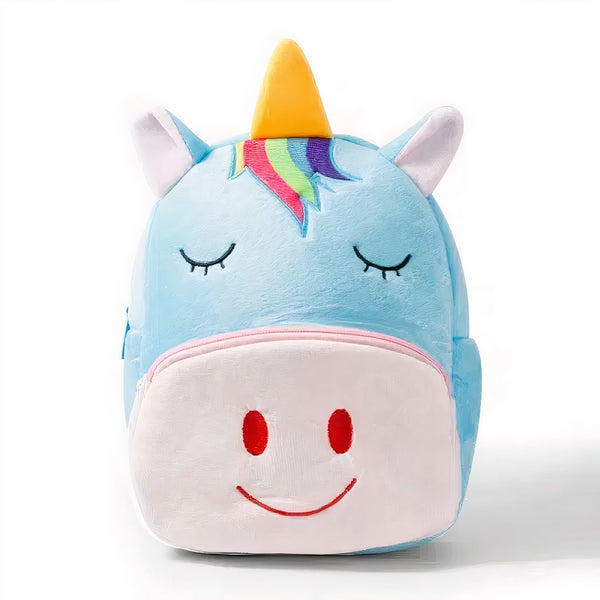 Sac à dos en peluche licorne bleue