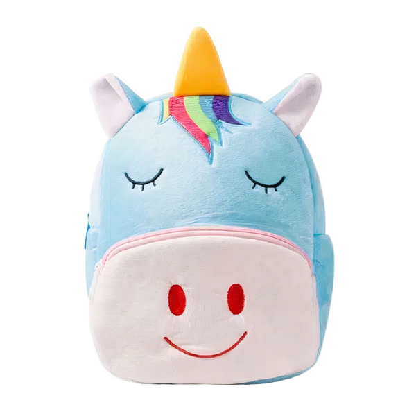 Sac à dos en peluche licorne bleue