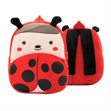 Sac à dos en peluche coccinelle