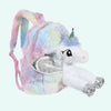 Sac à dos en peluche licorne argenté