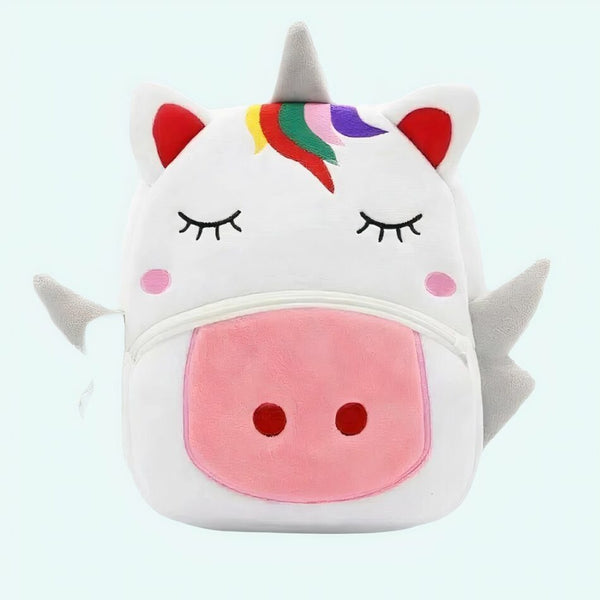 Sac à dos en peluche licorne blanche