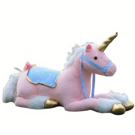 Grande peluche licorne cheval rose