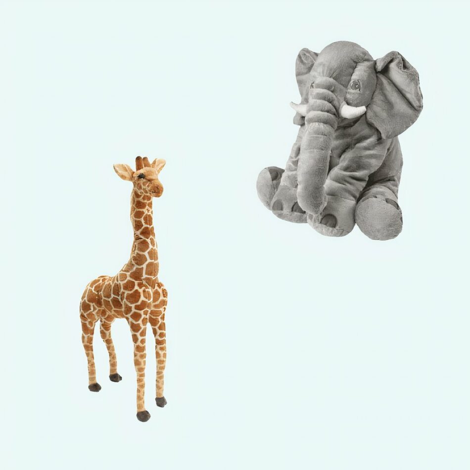 Pack animaux de la savane éléphant et girafe