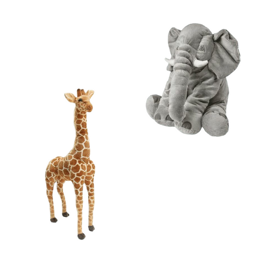 Pack animaux de la savane éléphant et girafe