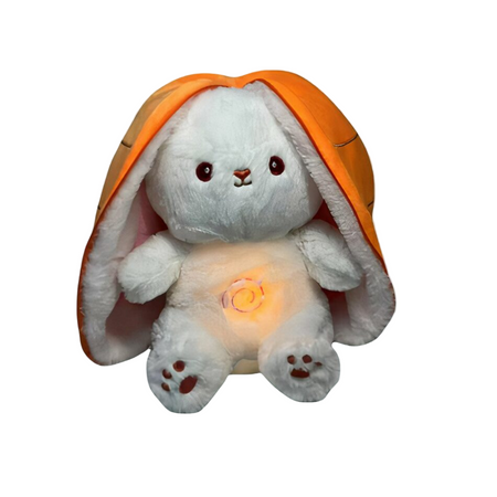 Peluche lapin carotte qui respire avec berceuses