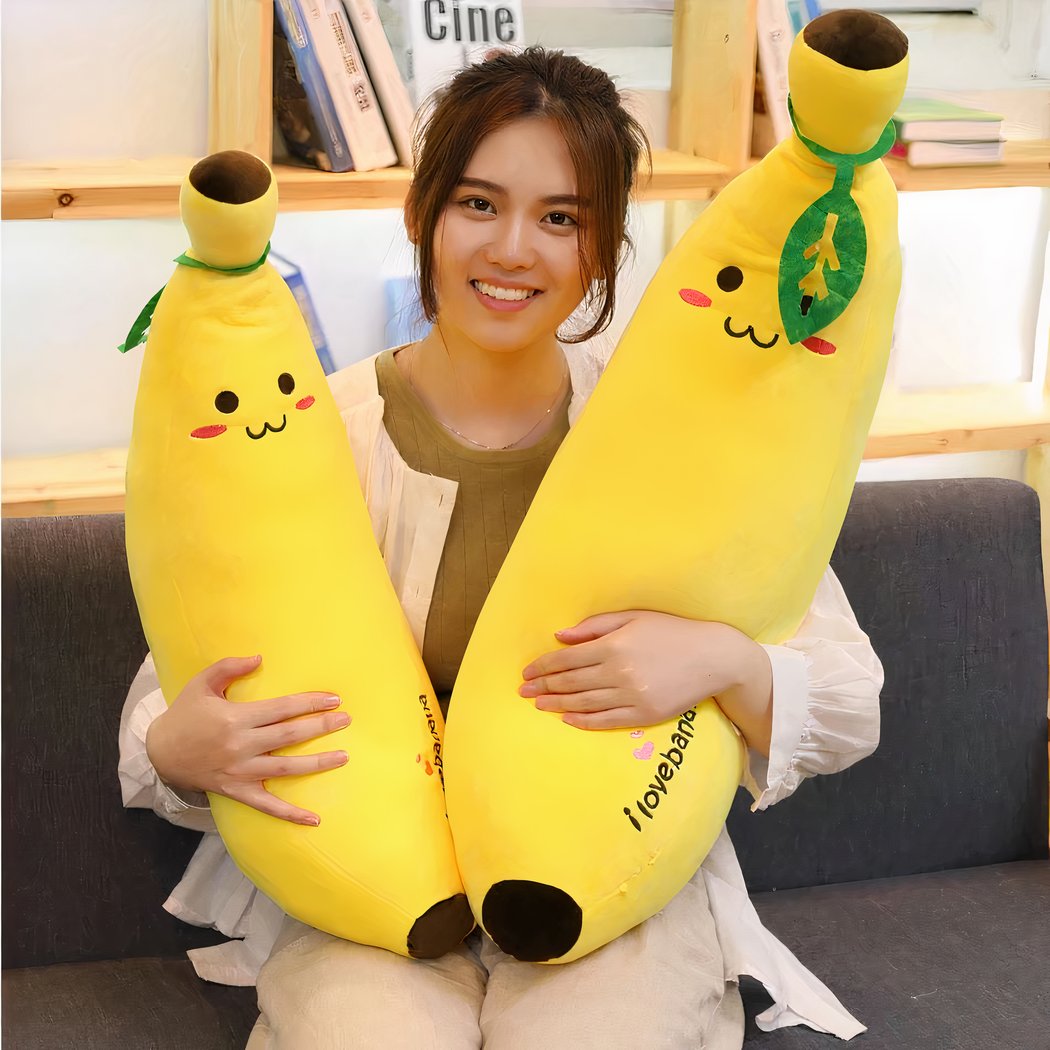 Peluche banane géante