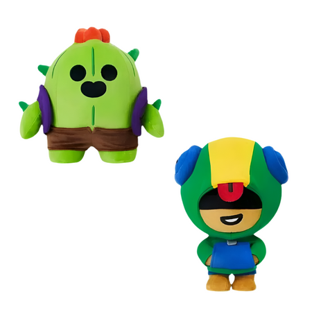 Pack Peluche Brawl Stars Spike et Léon