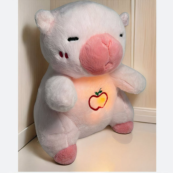 Peluche capybara qui respire avec berceuses intégrées