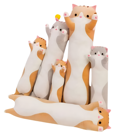 Peluche chat oreiller géante