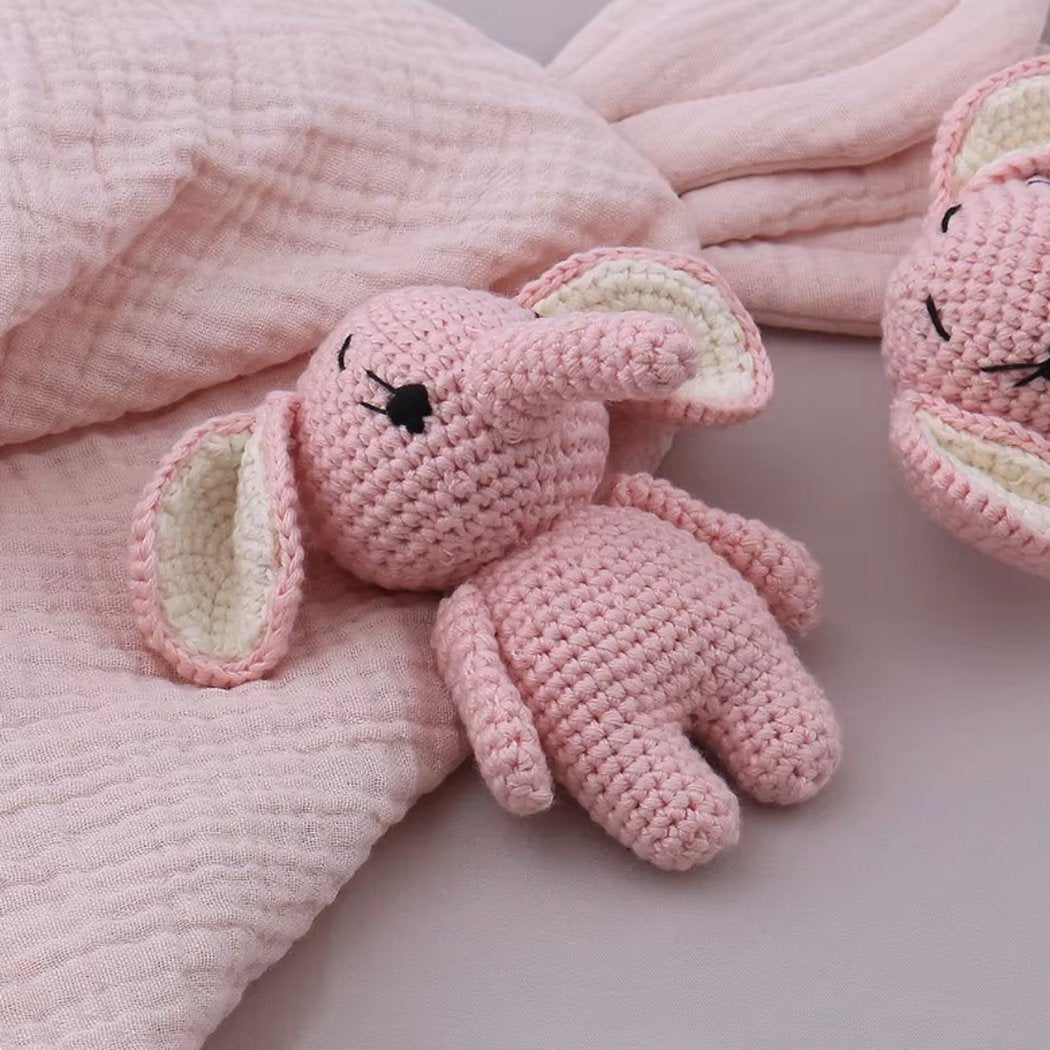 Peluche crochet éléphant rose