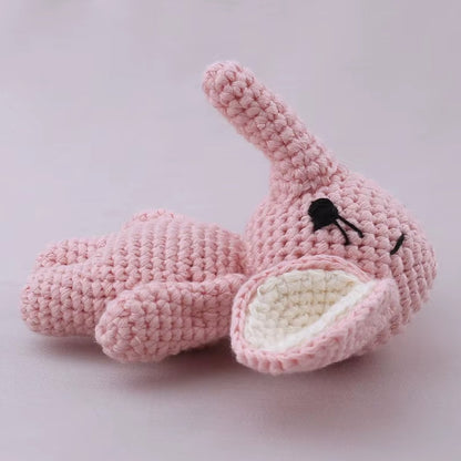 Peluche crochet éléphant rose