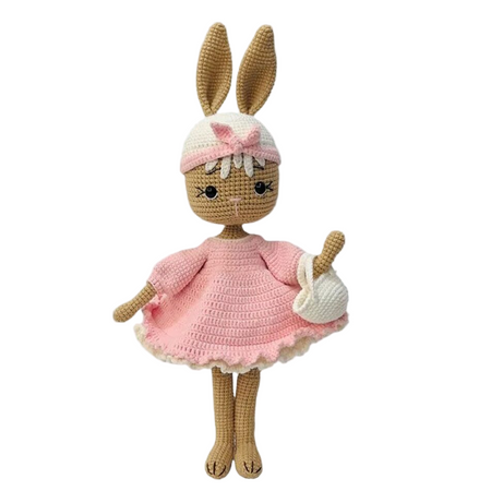 Peluche crochet lapin coquette