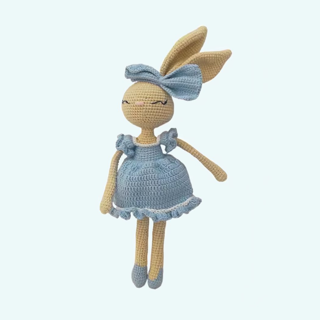 Peluche crochet lapin coquette