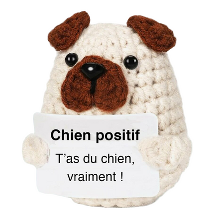 Peluche crochet positive chien