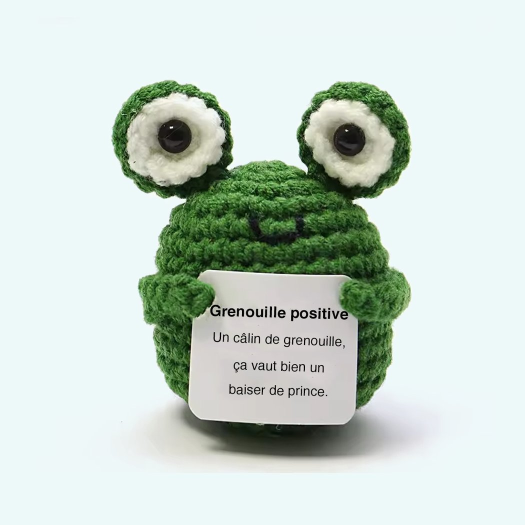Peluche crochet positive grenouille