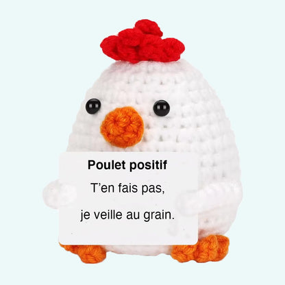Peluche crochet positive poulet
