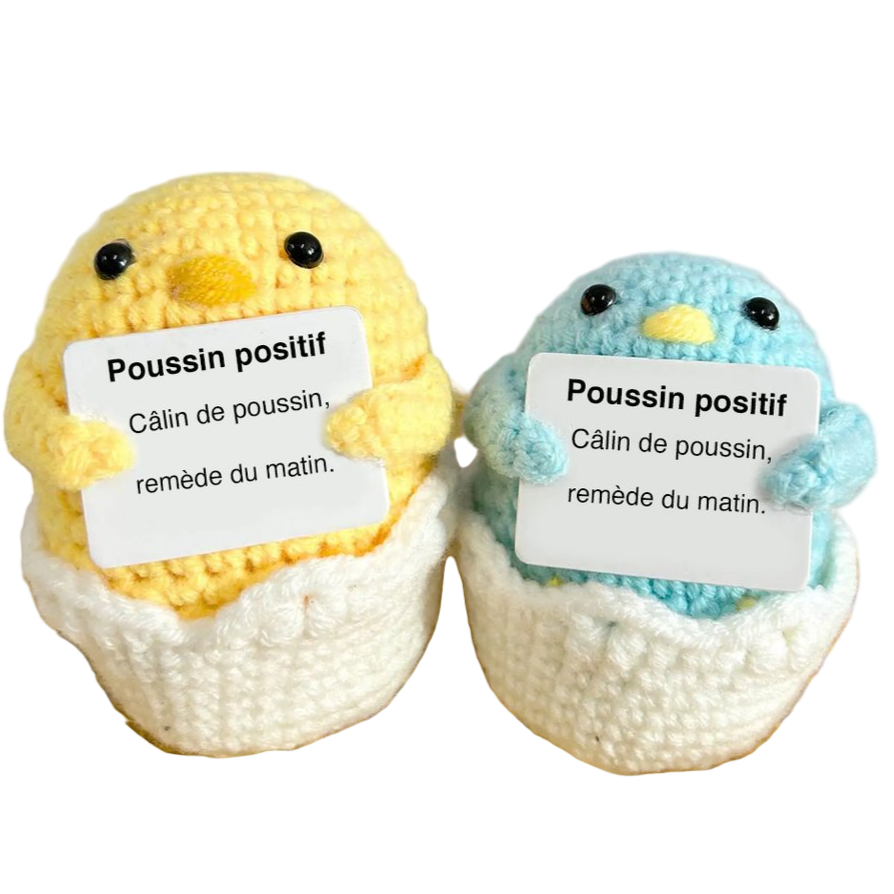Peluche crochet positive poussin