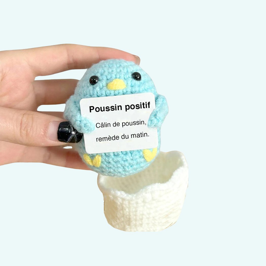 Peluche crochet positive poussin