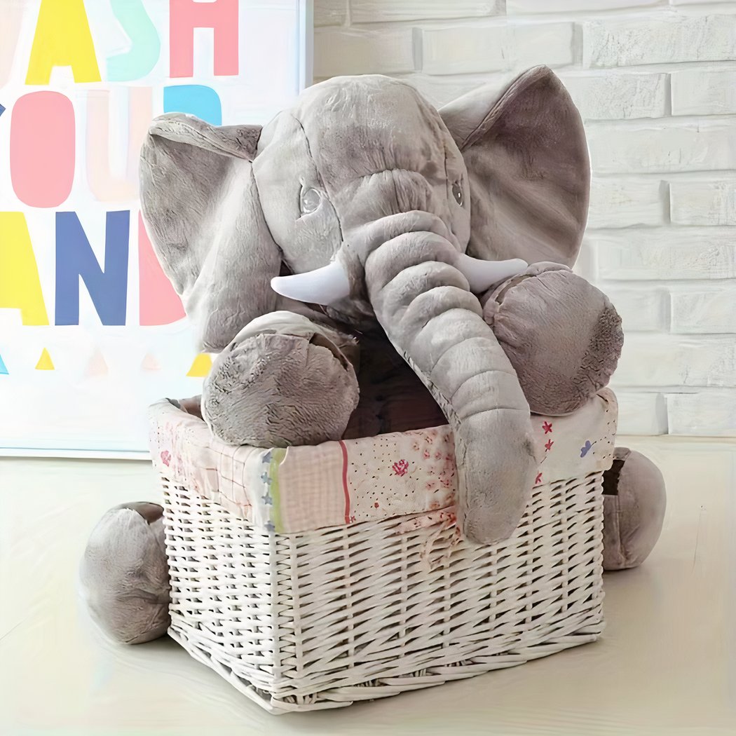 Peluche éléphant oreiller grise