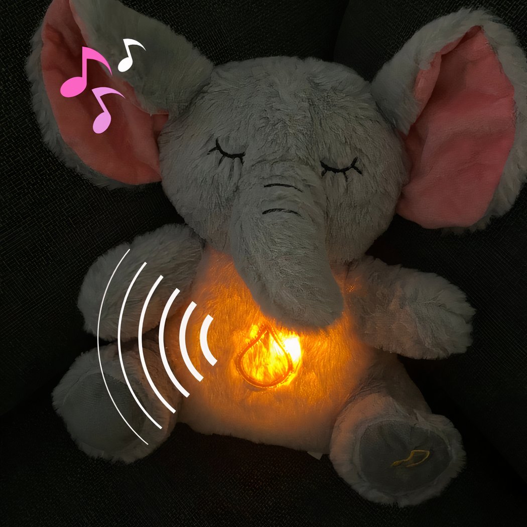 Peluche apaisante éléphant qui respire
