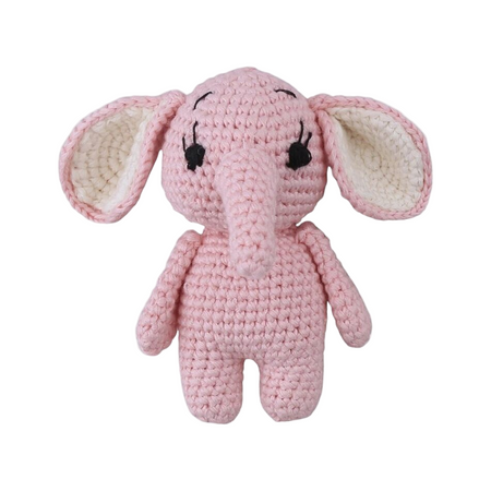 Peluche crochet éléphant rose