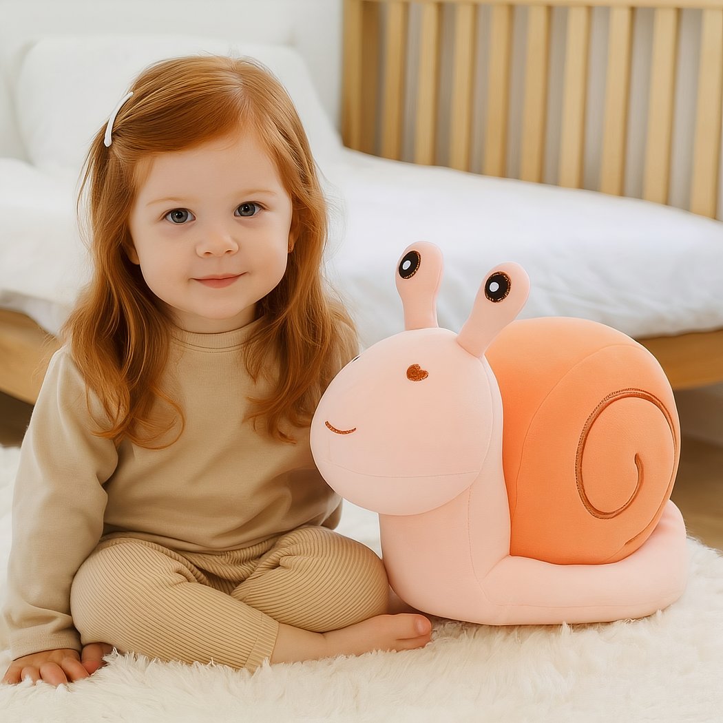 Peluche escargot avec coeur rose