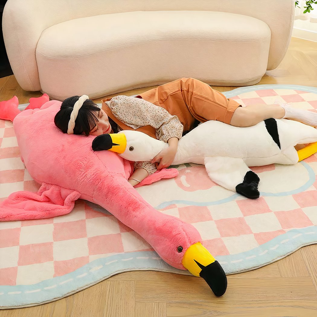 Peluche géante flamant rose ou blanc