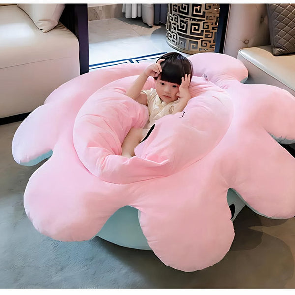 Peluche géante pieuvre réversible visage content et pas content