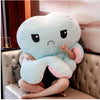 Peluche géante pieuvre réversible visage content et pas content