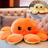 Peluche géante pieuvre réversible visage content et pas content